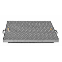 Trappe de visite en acier galvanisé 5/7 – Couvercle antidérapant – Dimensions 46 x 46 cm – Fixation par vis avec ancrages