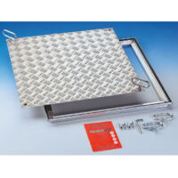Trappe d'accès en aluminium strié - A 15 kN - HAGO - 38,5 x 38,5 cm