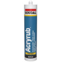 Soudal – Mastic acrylique EC 1 PLUS 310 ml blanc – Très malléable – Recouvrable après durcissement – Label EC 1 PLUS COV très faibles émissions