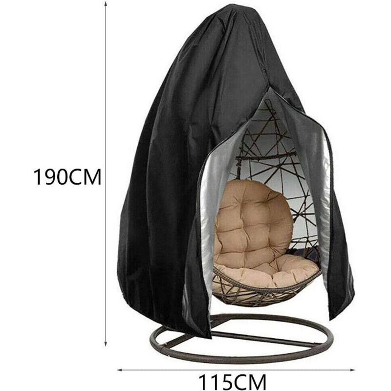 SanGlory Housse De Protection Chaise Suspendue Imperméable 190x115cm - Couverture Anti-UV Pour Fauteuil Oeuf