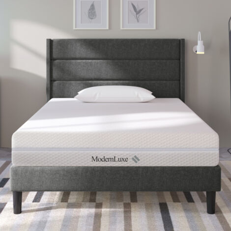 Matelas en mousse froide, 90x200cm, matelas en mousse confort 7 zones, hauteur 20 cm, H3, H2, matelas ergonomique en mousse froide avec poignées et housse lavable, fibre climatique cousue (1/5)