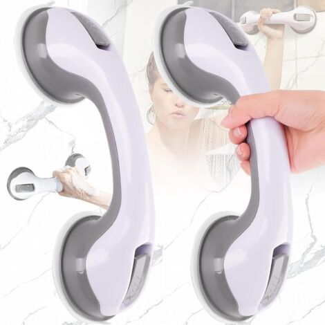 2 Pcs Poignée Ventouse, Poignee Securite Salle de Bain, Barre d'appui Douche Ventouse, Barre d'appui WC, Poignée Ventouse Salle de Bain, Pour Personnes Âgées Handicapés Enfants (1/5)