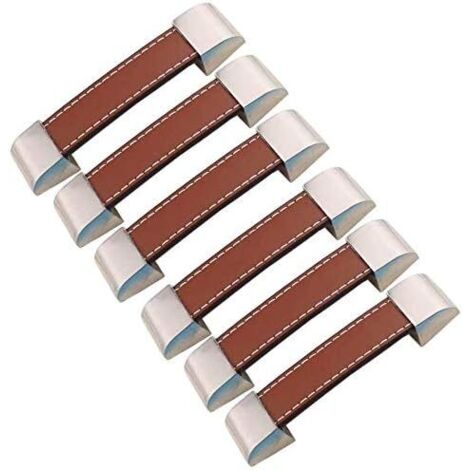 Poignée en cuir-poignées de placard Poignée d’Armoire pour armoire,cuisine et porte (jaune,96mm,6pcs) (1/5)