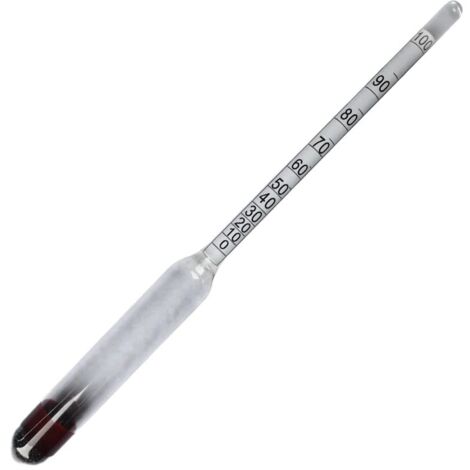 Alcoomètre 0-100% – Hydromètre en verre durable – Lecture facile pour brasseurs et distillateurs – Mesure précise d'alcool