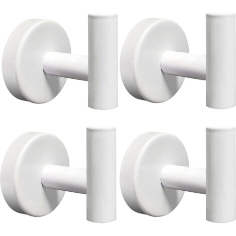 Crochets à serviettes 4 pcs Salle de bain Wall Hook Holder SUS304 Manteau en acier inoxydable Robe Vêtements Crochet pour Bath Kitchen Hotel Garage (Blanc) (1/5)