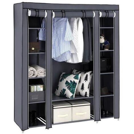 Songmics – Penderie pliable en tissu 150 x 45 x 175 cm – Housse non-tissée – Tringle en métal – Capacité 15 kg – LSFFR03G