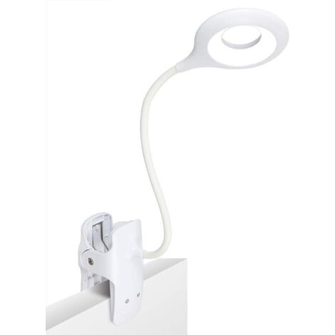 28 Led Lampe de Lecture,9 Réglages Différents Eye Protect Lampe À Pince pour Livre,Lampe de Lecture Rechargeable Usb,Lampe de Bureau À Pince À Commande Tactile Blanc (1/5)