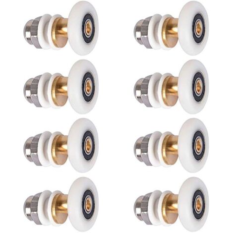 4 Rouleaux Roulette Porte Douche 29mm Qikuver - Roue POM Cuivre - Vis M4 - Remplacement Coulissant