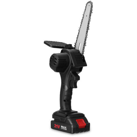 Scie à élaguer électrique portable de 6 pouces 21 V (deux batteries) à vitesses variables en continu, petite brosse de fendage du bois rechargeable, tronçonneuse, outil de travail du bois