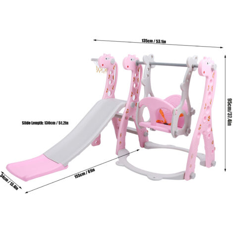 HOMCOM Ensemble de balançoire 3 en 1 pour enfants, balançoire double