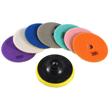 Kit de tampons diamantés pour polissage à sec et humide, 4 pouces, pour meulage de granit, marbre et polissage de pierre. | Leroy Merlin