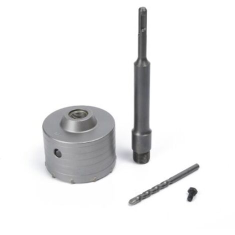 Aiducho – Scie cloche à béton 75 mm – Tige SDS Plus 220 mm – Alliage tungstène-cobalt – Pour perçage ciment, brique, pierre, béton autonivelant