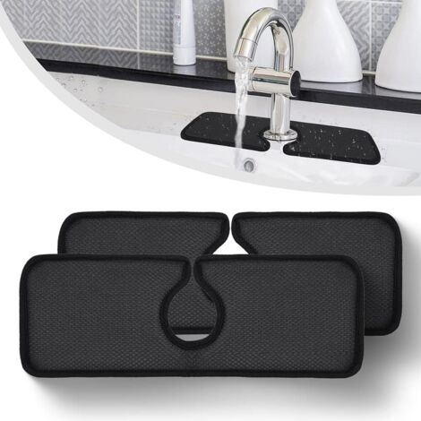 Tapis de robinet de cuisine évier de cuisine Splash Guard Tapis d'évier de cuisine Robinet Splash Guard Robinet Splash Catcher évier Splash Guard Derrière le robinet évier,2PCS (46×10CM )