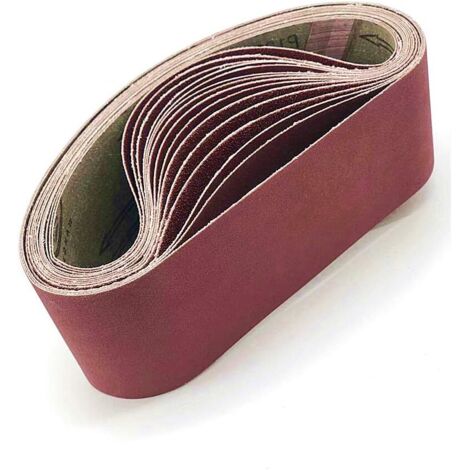 Bande Abrasive 100 x 915 mm Assortie pour Ponceuse à Bande - Lot de 10 (2 x Grain 40/80/120/180/320 Chacun) (1/5)