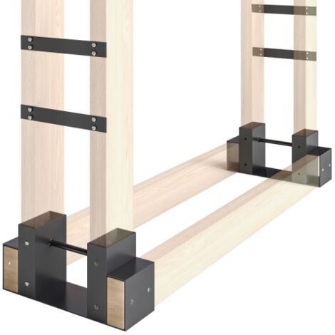 Lot De 8 Aides à Empiler Pour Bois De Chauffage – Supports Réglables Extérieur/Intérieur – Étagère Bûches Stable & Durable