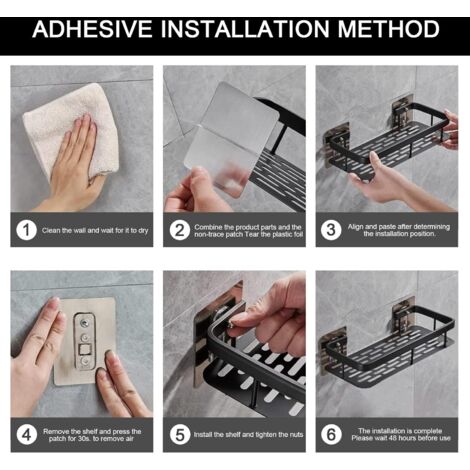 Étagère De Douche Adhésive Pour Chariot De Douche,Sans Perçage,Autocollant Mural Antirouille