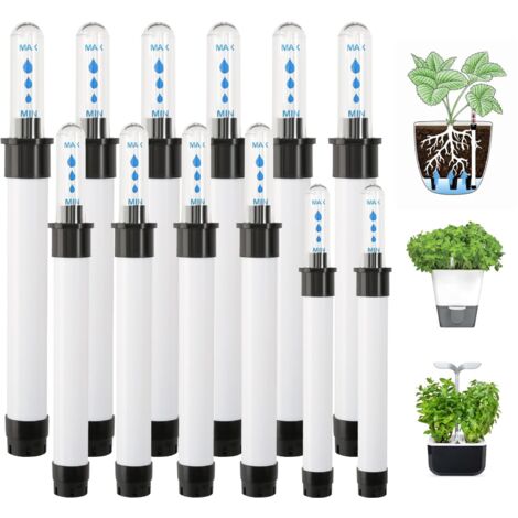Lot de 12 indicateurs de niveau d'eau pour plantes - Indicateur d'arrosage, en plastique - Pour pots de culture, jardinières, plantes en pot (16,5/20/22,8 cm) (1/4)