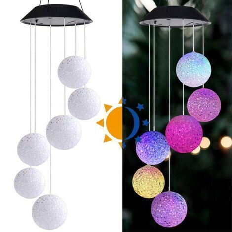 Solaire Carillon éolien LED Lampe Carillon à Vent Solaire Carillon Lumière Changeant Couleurs pour Jardin Patio Porch Mobile Décoration (1/5)