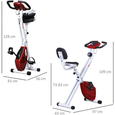 Vélo d'appartmnt pliant 8 nivaux d résistanc magnétiqu dossir sll réglabl poignés rgonomiqus écran LCD multifonction au millur prix