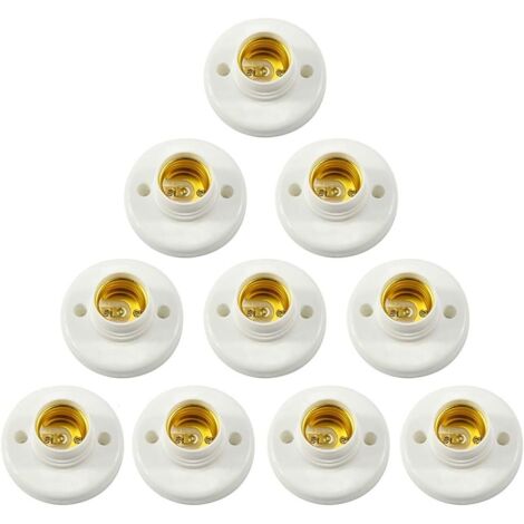 E27 Support De Lampe Douille a Vis Plastique Murale Adaptateur de Convertisseur de base d'ampoule LED Supports pour Ampoule E27 Douille à vis Ronde en Plastique pour Douille D'ampoule 10PCS (1/5)