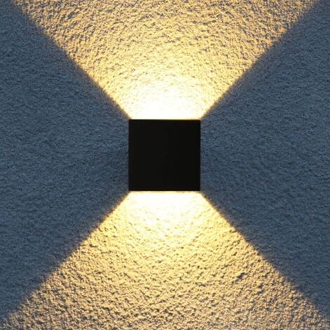 ZXPASRA Applique Murale LED Moderne en Aluminuim Applique Murale Carrée Noire 10 x 10 x 10 cm Imperméable Convenant à l’Intérieur ou à l’Extérieur pour le Mur de Sallon Chambre Allée Jardin (1/5)