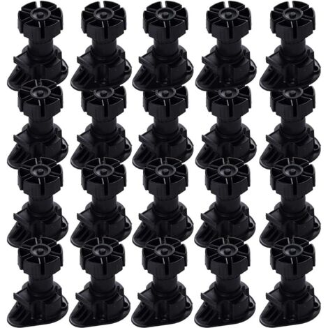 20 pieds Pied Réglable Pour Meuble, Clip Fixation Base Pour Meubles, Pieds Meuble Cuisine, Pieds De Table Pieds De Meubles, Avec Bouton De Base Pour Tous Les Types De Meubles, Cuisine (80mm - 100mm) (1/5)