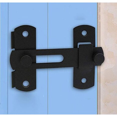 AIDUCHO Grange Porte Coulissante Serrure Antique Loquet De Porte Armoire À Vin Armoire Murale En Acier Inoxydable Boulon De Porte Hangar Serrure De Porte Coulissante (Noir Mat 1 Pièce) (1/5)