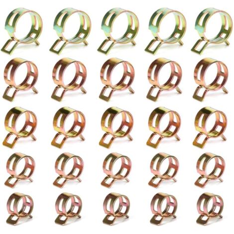 AIDUCHO Colliers De Serrage À Ressort 5-9 Mm, 5 Tailles 50 Pièces Ensemble De Colliers De Serrage À Ressort, Attache De Collier De Tuyau De Vide De Silicone De Tube Dair De Tuyau D’eau (1/5)