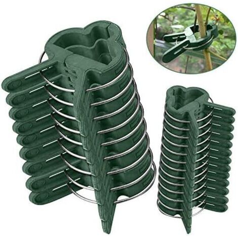 Porte-plantes,pinces à plantes pour plantes grimpantes,outil de connecteur de plantes pour la stabilisation,paquet de 60 pinces à plantes (30 grandes pinces et 30 petites pinces) GROOFOO (1/5)