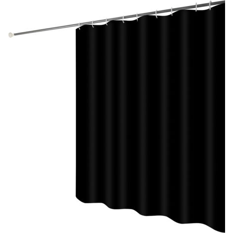GROOFOO Rideau de douche anti moisissure, rideau de douche 120x200 cm, noir, Polyester (1/5)