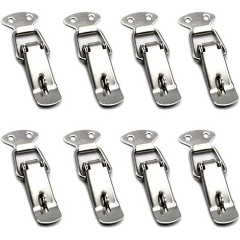 8 Pièces Fermeture a Levier Fermeture à Ressort Loquet Bascule en Acier Inoxydable Pour Coffre à Outils,Tiroir,Armoire et Coffre - Silver GROOFOO (1/5)