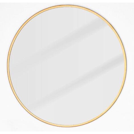 Ineasicer Miroir Mural Rond Doré, Miroir de Vanité, Miroir Rustique Mat De 24 Pouces (60CM) Pour La Salle De Bain, L'EntréE, La Salle à Manger Et Le Salon