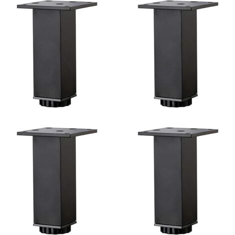 Pieds de meubles réglables en aluminium noir mat – Hauteur 5-40 cm – Capacité 300 kg – Fixation facile avec vis – Lot de 4 pieds – Yidomde