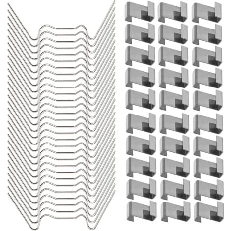 100 Pièces Clips de Vitrage de Serre Inoxydable Clip Z Type pour Serre Clip de Vitrage de Type W en Acier Inoxydable Résistant Aux Tempêtes pour Fixation de Serre Verre Accessoires Serre (1/5)