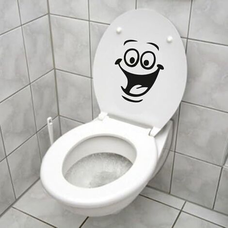 Autocollant Smiley,Sticker Mural Drle pour WC,Salle de Bain,Cuisine,PVC,1 Couleur,Taille Unique (1/5)