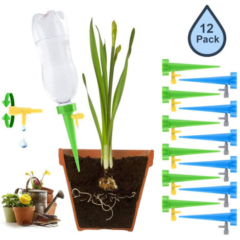 ZXPASRA 12Pcs Irrigation Goutte à Goutte Kit, Arroseur Automatique Plantes, d'arrosage Automatique Avec Vannes de Régulation, Débit D'eau Réglable,Pour Jardin Intérieur ou Extérieur (1/5)