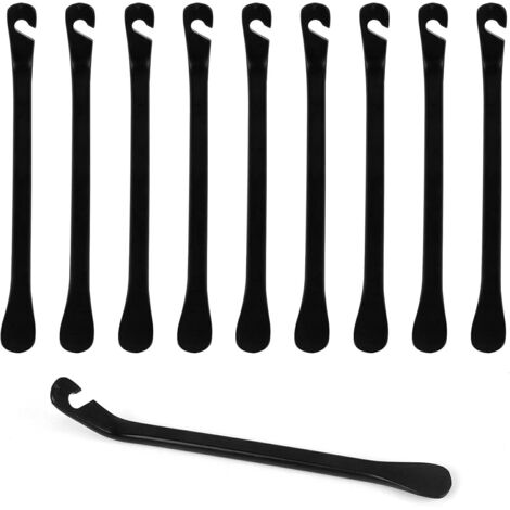 10PCS Levier de Pneu Démonte-pneus Levier de Pneu de vélo Démonte-Pneus vélo Démonte-pneus en métal Outil de Réparation Pneu pour VTT,BMX(12 CM,Noir) GROOFOO (1/5)
