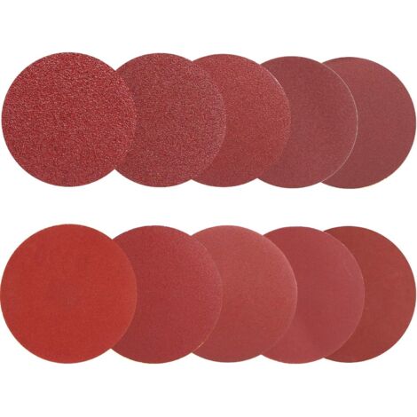 100Pcs 125mm Disque de Ponçage,Disque Abrasif,Papier Sablé de 180/240/320/400/600/800/1000/1200/1500/2000 (10 Disques par Taille de Grain) GROOFOO (1/5)