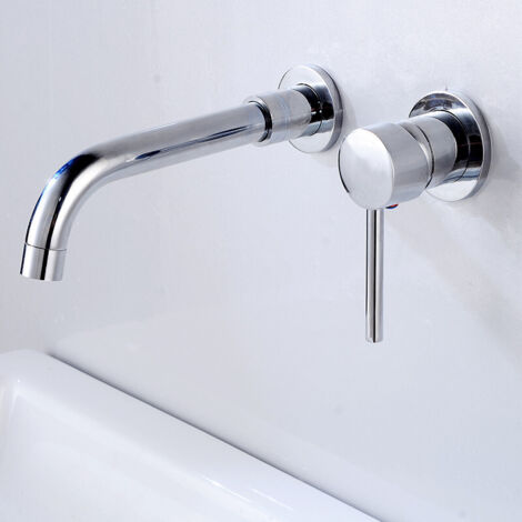 GROOFOO Chromage Robinet Lavabo Robinet Mural Pour Salle de Bain Robinet Mural de Lavabo Pour Salle de Bains Robinets de Baignoires Mitigeur Robinet de Lavabo Mural Chromé (1/5)