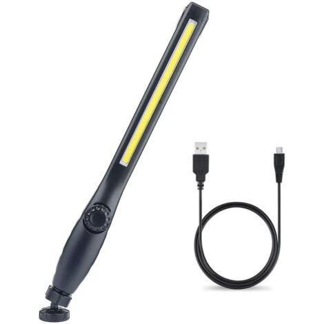 Lampe de Travail LED Rechargeable avec Aimantée et USB Rotation à 360 degrés, Lampe Inspection LED Rechargeable, Lampe D'inspection pour Atelier de Ménage Camping en Plein Air Randonnée (Noir) (1/5)