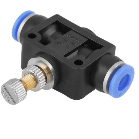 2pcs Tuyau Papillon Push-in Régulateur de Vitesse Valve de Contrle Pneumatique de Débit d'Air Connecteur de Vanne Raccord rapide 10mm GROOFOO (1/5)