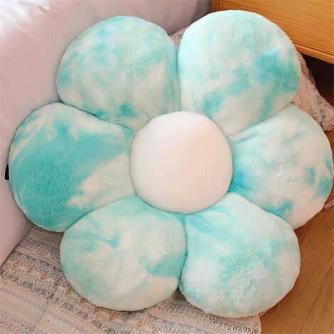 Coussin en peluche en forme de fleur - Coussin de sol - Coussin de chaise - Pour la maison et le jardin GROOFOO (Duvet de lapin,bleu,30 cm) (1/5)