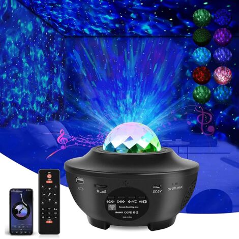 GROOFOO Projecteur d'Étoiles avec Haut-Parleur Bluetooth, Projecteur de Nuit Étoilée avec Nébuleuse Led, Nuage, Vague Océanique pour la Décoration de la Chambre à Coucher/Enfants/Fête (Noir) (1/5)