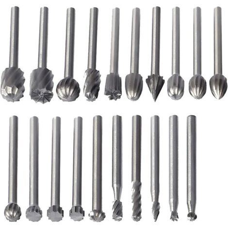 20 Pièces Fraise Rotative, HSS Fraise Rotative Fraise Fraise À Bois Outil De Routage Accessoires Outil Rotatif Tige De 3mm (1/5)