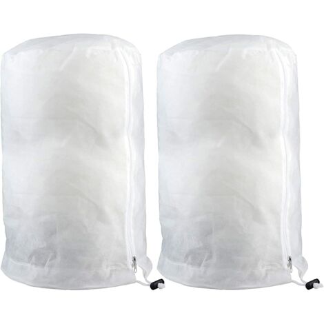 Housse de Protection pour Plantes d'Hiver, Housse d’Hivernage pour Plantes de Jardin Réutilisable,Housse Hivernage Plante avec Fermeture Éclair et Cordon de Serrage (80×100cm,blanc×2) GROOFOO (1/5)