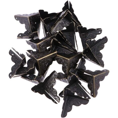 GROOFOO Lot de 30 Protections d'angle en métal pour coffres,Protection de Coin décorative Vintage avec 120 Clous aléatoire GROOFOO (1/5)