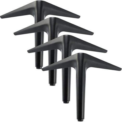 Pieds de meubles Lot de 4 Pieds de Noir Meubles Triangulaires,Processus de Polissage de GalvaNoëlastie,pour Armoire,Canapé,Table Basse,Meuble TV et Autres Meubles GROOFOO (18cm )