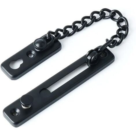 SOEKAVIA Chaîne de Porte de Sécurité Limiteur de Porte Étroit Verrou de Porte Anti-Vol à Ressort avec Vis pour Porte Interne à Domicile, Finition Noire Matte en Acier Inoxydable (1/5)