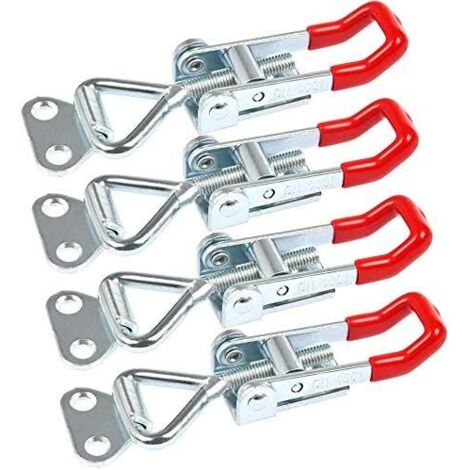 4 Pcs Loquet à Bascule en Métal 4001 Capacité de Rétention 100 kg / 330 lbs,Sauterelles de Menuisier Réglable pour Fixation et Serrage GROOFOO (1/5)