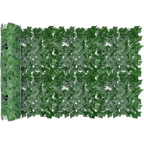 GROOFOO Clôture Artificielle de Feuilles de Lierre artificielles, Écran de clôture antivol de Jardin extérieu,Mur Vegetal clôtures décoratives Faux Fond d'écran d'herbe, 300x100cm(Feuilles de Vigne)